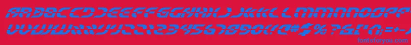 StarfighterBoldItalic Font – Blue Fonts on Red Background
