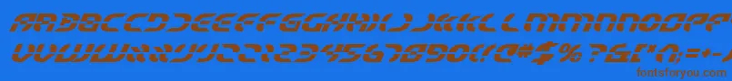 StarfighterBoldItalic Font – Brown Fonts on Blue Background