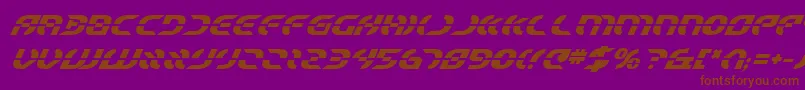 StarfighterBoldItalic Font – Brown Fonts on Purple Background