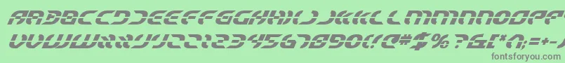 StarfighterBoldItalic Font – Gray Fonts on Green Background