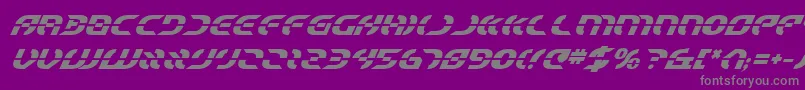 StarfighterBoldItalic Font – Gray Fonts on Purple Background