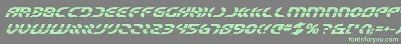 StarfighterBoldItalic Font – Green Fonts on Gray Background