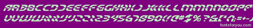 StarfighterBoldItalic Font – Green Fonts on Purple Background