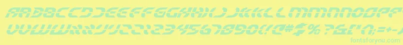 StarfighterBoldItalic Font – Green Fonts on Yellow Background
