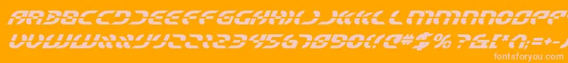 StarfighterBoldItalic Font – Pink Fonts on Orange Background