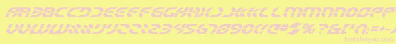 StarfighterBoldItalic Font – Pink Fonts on Yellow Background