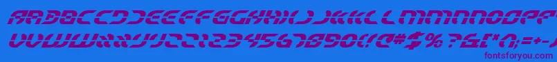 StarfighterBoldItalic Font – Purple Fonts on Blue Background