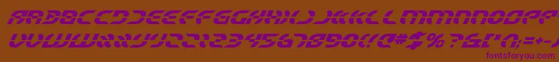 StarfighterBoldItalic Font – Purple Fonts on Brown Background