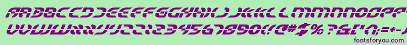 StarfighterBoldItalic Font – Purple Fonts on Green Background