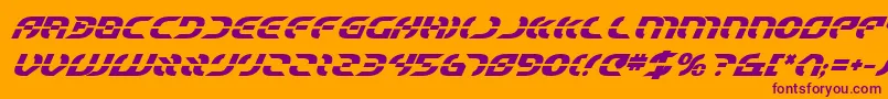 StarfighterBoldItalic Font – Purple Fonts on Orange Background