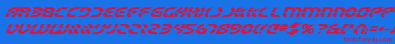 フォントStarfighterBoldItalic – 赤い文字の青い背景