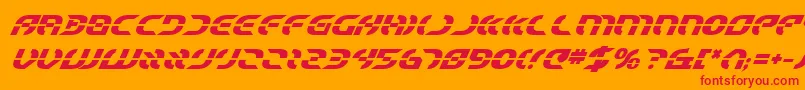StarfighterBoldItalic Font – Red Fonts on Orange Background