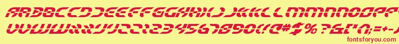 StarfighterBoldItalic Font – Red Fonts on Yellow Background