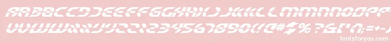 StarfighterBoldItalic-Schriftart – Weiße Schriften auf rosa Hintergrund