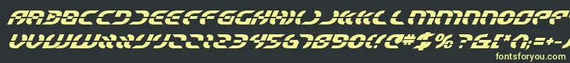StarfighterBoldItalic Font – Yellow Fonts on Black Background