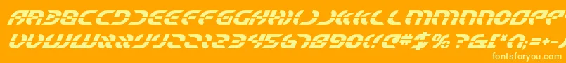 StarfighterBoldItalic Font – Yellow Fonts on Orange Background