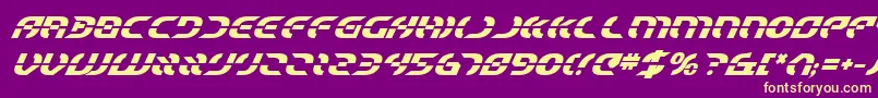 StarfighterBoldItalic Font – Yellow Fonts on Purple Background