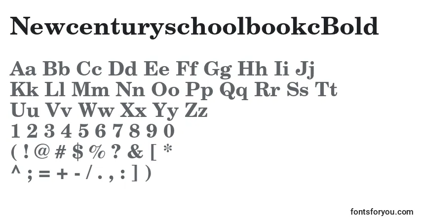 A fonte NewcenturyschoolbookcBold – alfabeto, números, caracteres especiais