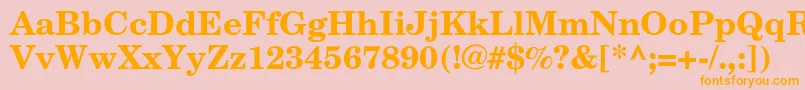 NewcenturyschoolbookcBold Font – Orange Fonts on Pink Background