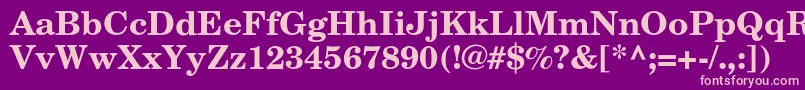 NewcenturyschoolbookcBold Font – Pink Fonts on Purple Background