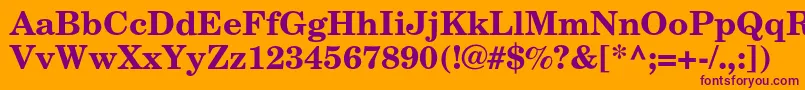 NewcenturyschoolbookcBold Font – Purple Fonts on Orange Background