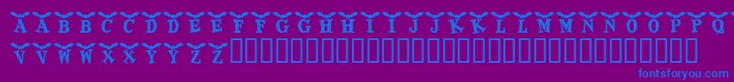 KrBatty Font – Blue Fonts on Purple Background