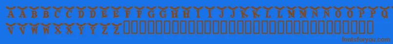 KrBatty Font – Brown Fonts on Blue Background