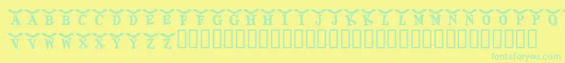 Czcionka KrBatty – zielone czcionki na żółtym tle