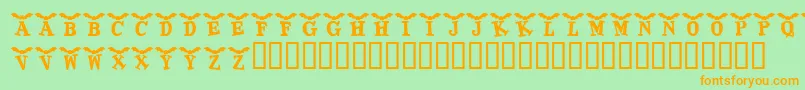 KrBatty Font – Orange Fonts on Green Background