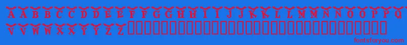 KrBatty Font – Red Fonts on Blue Background