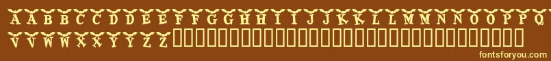 KrBatty Font – Yellow Fonts on Brown Background