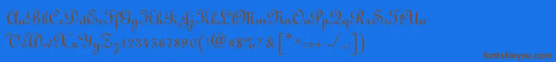 Linoscriptstd Font – Brown Fonts on Blue Background