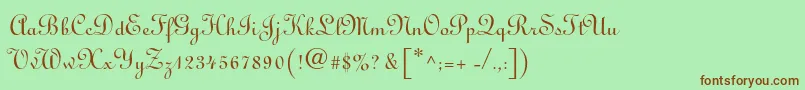 Linoscriptstd Font – Brown Fonts on Green Background