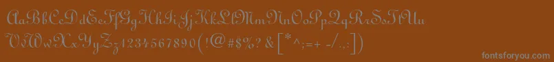 フォントLinoscriptstd – 茶色の背景に灰色の文字