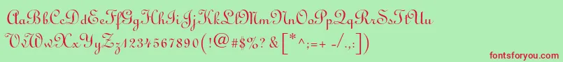 Linoscriptstd Font – Red Fonts on Green Background