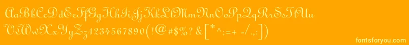 フォントLinoscriptstd – オレンジの背景に黄色の文字