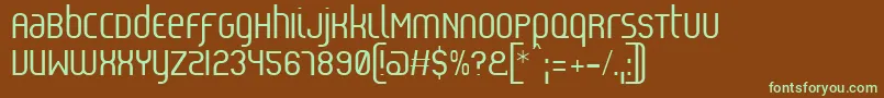 Reflex-fontti – vihreät fontit ruskealla taustalla