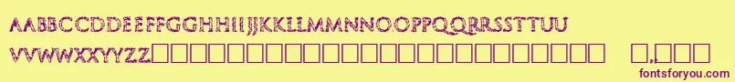 フォントEndopath – 紫色のフォント、黄色の背景