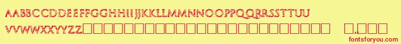 フォントEndopath – 赤い文字の黄色い背景