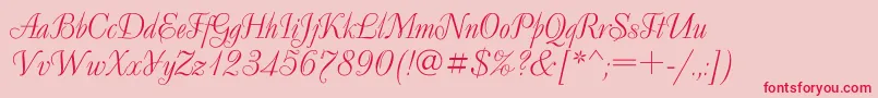 Decorgtt-Schriftart – Rote Schriften auf rosa Hintergrund