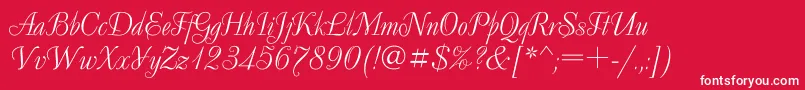 Decorgtt-Schriftart – Weiße Schriften auf rotem Hintergrund