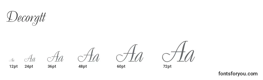Decorgtt Font Sizes