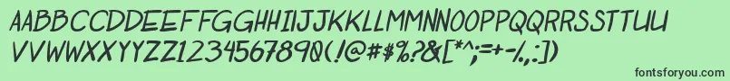 OtakuRantItalbold Font – Black Fonts on Green Background