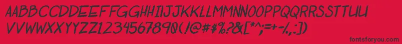 OtakuRantItalbold Font – Black Fonts on Red Background