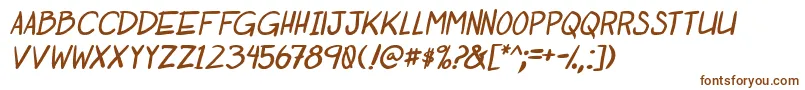 OtakuRantItalbold Font – Brown Fonts on White Background
