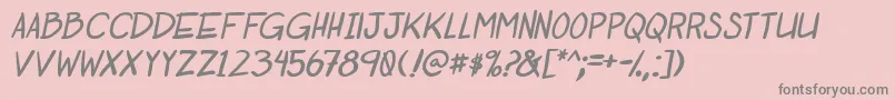 Шрифт OtakuRantItalbold – серые шрифты на розовом фоне