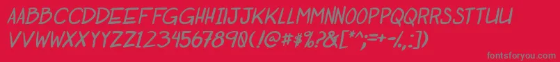 OtakuRantItalbold Font – Gray Fonts on Red Background