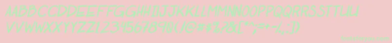 OtakuRantItalbold Font – Green Fonts on Pink Background