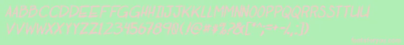 OtakuRantItalbold Font – Pink Fonts on Green Background