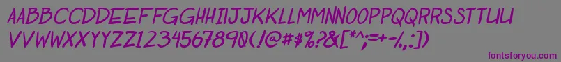 OtakuRantItalbold Font – Purple Fonts on Gray Background